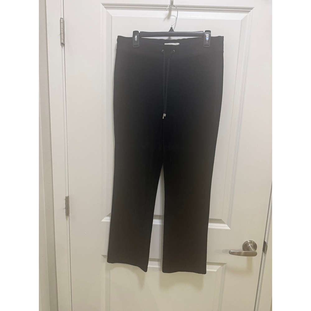 Two by Vince Camuto Black Velour Drawstring Pants Medium Straight Leg Loungewear